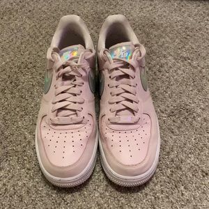 Light Pink Iridescent Nike Air Force Ones